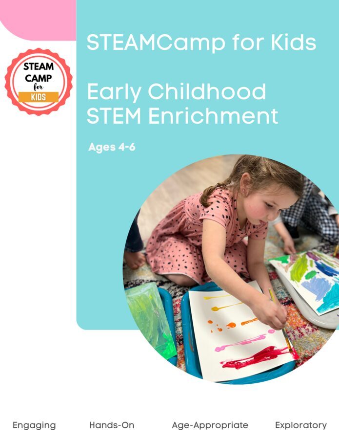 Young girl painting during STEAMCamp early childhood enrichment