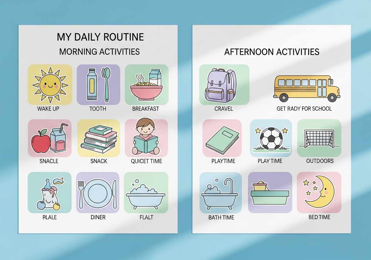 Printable afternoon routine chart for kids